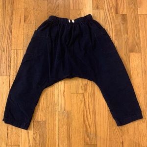 Petits Vilains navy corduroy harem pants 4/5 yrs